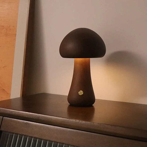 Wooden Mushroom Lamps