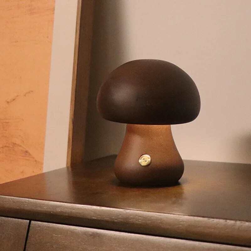 Wooden Mushroom Lamps