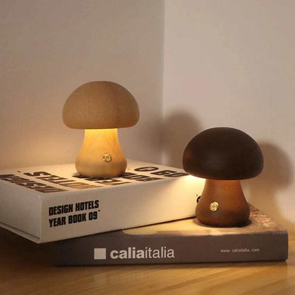 Wooden Mushroom Lamps