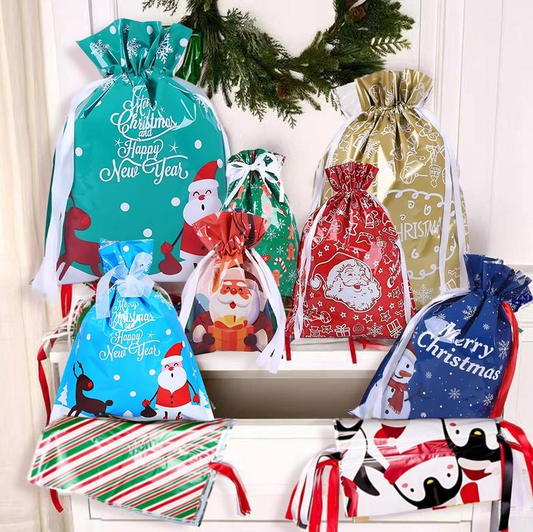 50PCS Christmas Gift Wrapping Set (25 Colorful Bags + 25 Tags) – Assorted Patterns, Perfect for Holiday Gifting!