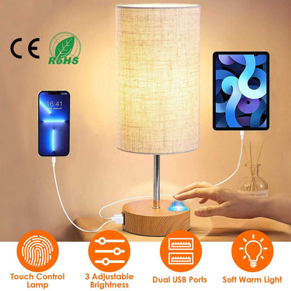 Touch Control Table Lamp 3-Way Dimmable Nightstand Beside Lamp